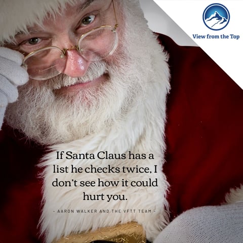 If Santa Claus has a list he checks twice, I don’t see how it could hurt you.